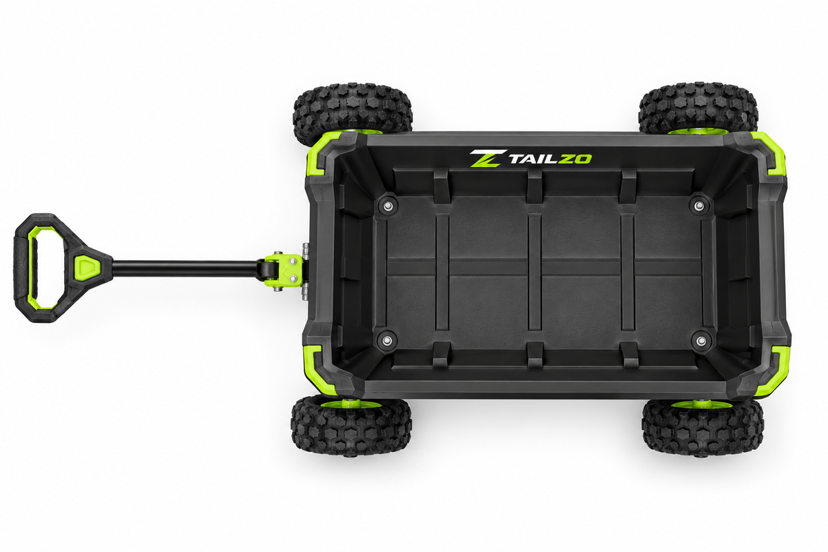 TAILZO Heavy-Duty 4-Wheel Garden Utility Cart with All-Terrain Tires and Pull Handle - product image 3