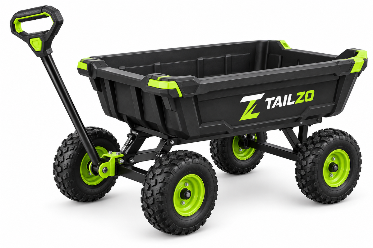 TAILZO Heavy-Duty 4-Wheel Garden Utility Cart with All-Terrain Tires and Pull Handle - product image 1