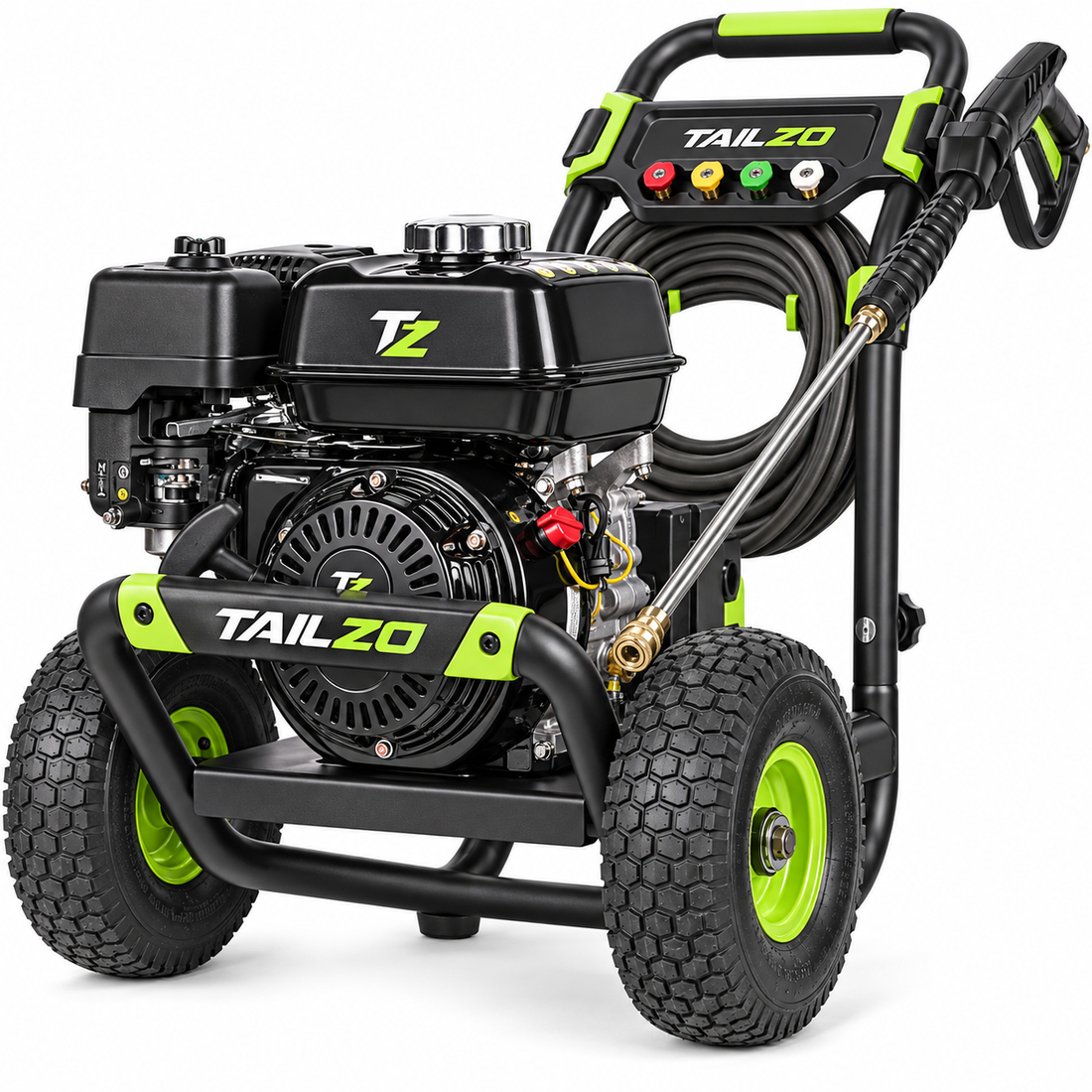 TAILZO Heavy-Duty Gas-Powered Pressure Washer with Hose, Spray Gun &amp; 4 Nozzles - product image 1