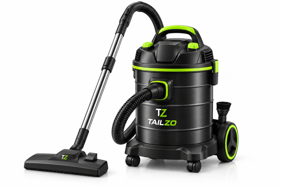 TAILZO Heavy-Duty Drum Vacuum Cleaner with Telescopic Wand & Multi-Surface Floor Head - product image 1