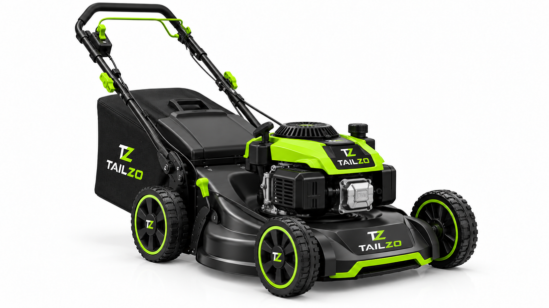 TAILZO Premium Gas-Powered Walk-Behind Lawn Mower with Grass Collection Bag - product image 1