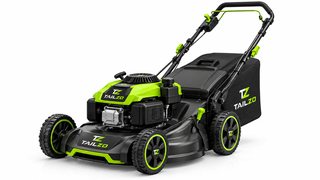 TAILZO Premium Gas-Powered Walk-Behind Lawn Mower with Grass Collection Bag - product image 1