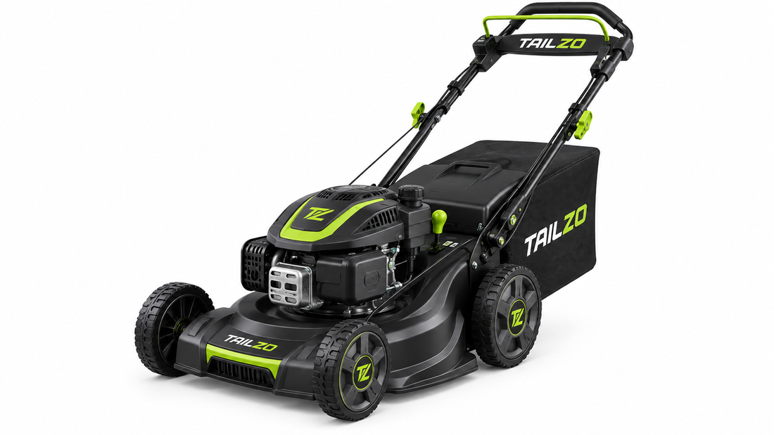 TAILZO Premium Gas-Powered Walk-Behind Lawn Mower with Rear Grass Collection Bag - product image 1