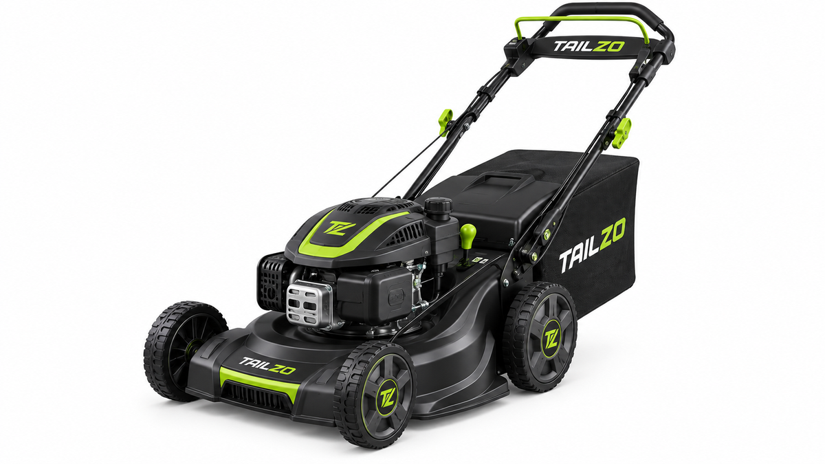 TAILZO Premium Gas-Powered Walk-Behind Lawn Mower with Rear Grass Collection Bag - product image 1
