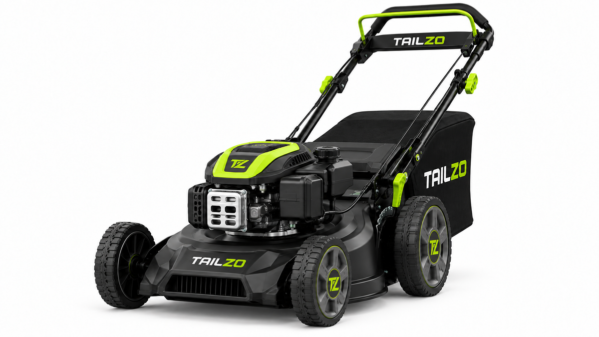 TAILZO Premium Gas-Powered Walk-Behind Lawn Mower with Rear Grass Collection Bag - product image 1