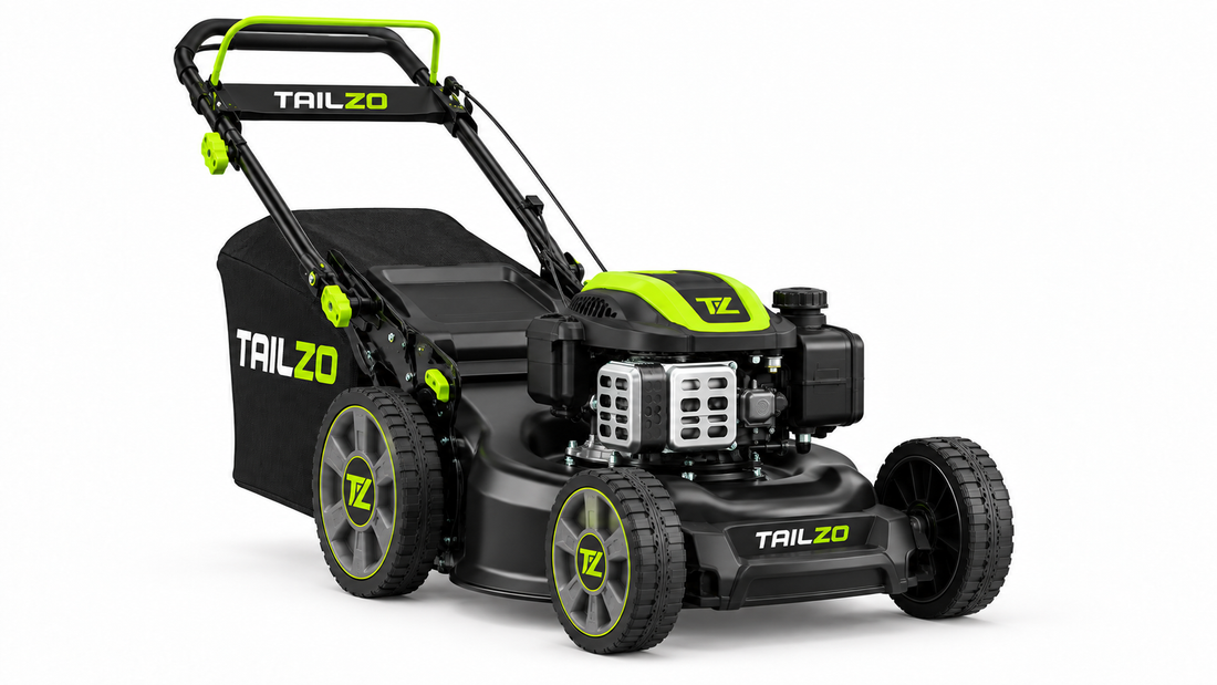 TAILZO Premium Gas-Powered Walk-Behind Lawn Mower with Rear Grass Collection Bag - product image 1