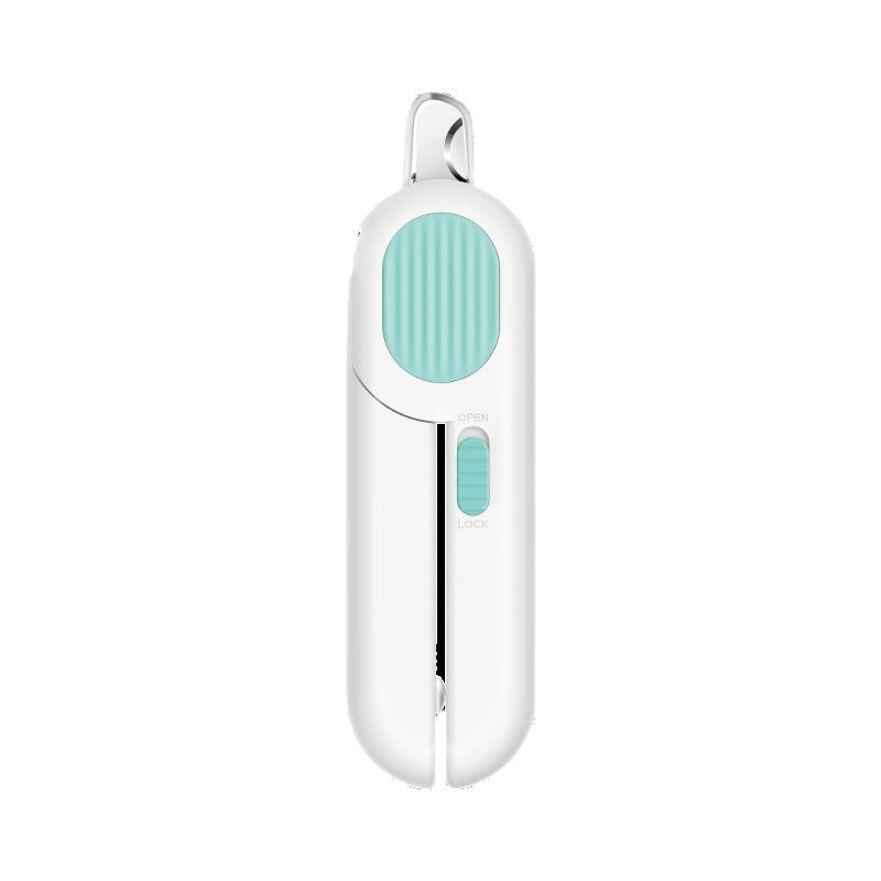 White and light blue device on a white background